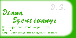 diana szentivanyi business card