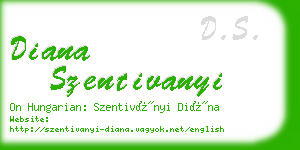 diana szentivanyi business card